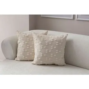 Tuffet - Cream v8 Cream Cushion Cover Set (2 Pieces)