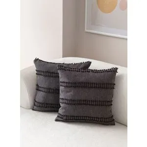 Tuffet - Crni jastučić pokrivač set (2 komada)