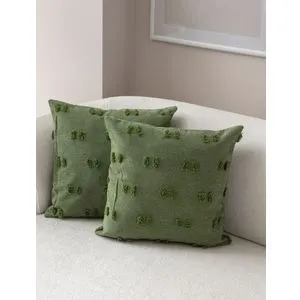 Tuffet - Green v2 Green Cushion Cover Set (2 Pieces)