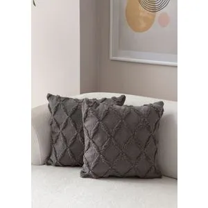 Tuffet - Grey v1 Grey Cushion Cover Set (2 Pieces)