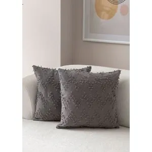 Tuffet - Grey v4 Grey Cushion Cover Set (2 Pieces)