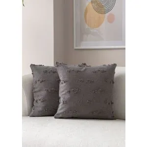 Tuffet - Grey v6 Grey Cushion Cover Set (2 Pieces)