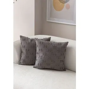 Tuffet - Grey v8 Grey Cushion Cover Set (2 Pieces)
