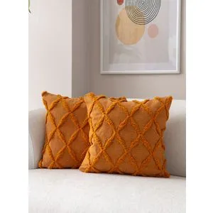 Tuffet - Orange v1 Orange Cushion Cover Set (2 Pieces)