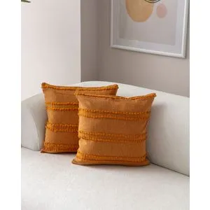 Tuffet - Orange v2 Orange Cushion Cover Set (2 Pieces)