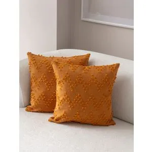 Tuffet - Orange v4 Orange Cushion Cover Set (2 Pieces)