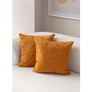 Tuffet - Orange v5 Orange Cushion Cover Set (2 Pieces)