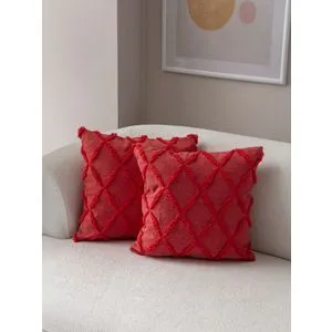 Tuffet - Red v1 Red Cushion Cover Set (2 Pieces)