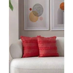 Tuffet - Red v2 Red Cushion Cover Set (2 Pieces)