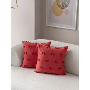 Tuffet - Red v3 Red Cushion Cover Set (2 Pieces)