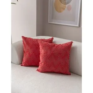 Tuffet - Red v4 Red Cushion Cover Set (2 Pieces)