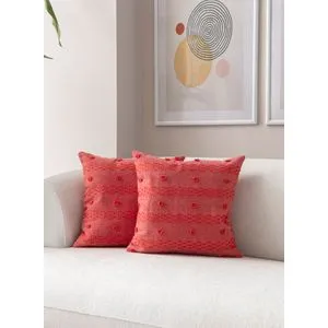 Tuffet - Red v5 Red Cushion Cover Set (2 Pieces)