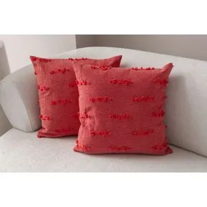 Tuffet - Red v6 Red Cushion Cover Set (2 Pieces)