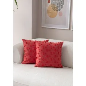 Tuffet - Red v7 Red Cushion Cover Set (2 Pieces)