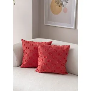 Tuffet - Red v8 Red Cushion Cover Set (2 Pieces)