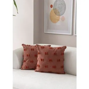 Tuffet - Tile Red v3 Tile Red Cushion Cover Set (2 Pieces)