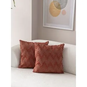 Tuffet - Tile Red v4 Tile Red Cushion Cover Set (2 Pieces)