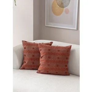 Tuffet - Tile Red v5 Tile Red Cushion Cover Set (2 Pieces)