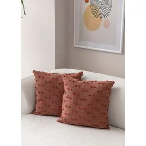 Tuffet - Tile Red v6 Tile Red Cushion Cover Set (2 Pieces)