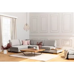Tulip Corner Left Without Pouf - Light Grey Light Grey Corner Sofa