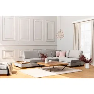 Tulip Corner Right Without Pouf - Light Grey Light Grey Corner Sofa