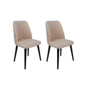 Tutku-306 V2 Cream
Black Chair Set (2 Pieces)