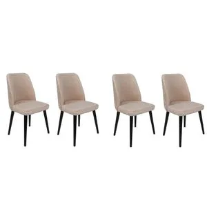 Tutku-306 V4 Set Stolica u Krem i Crnoj (4 Komada)