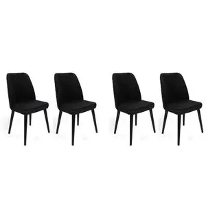 Tutku-311 V4 Black Chair Set (4 Pieces)