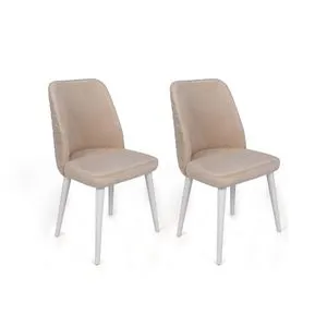 Tutku-326 V2 Cream
White
 Chair Set (2 Pieces)