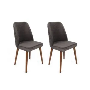 Tutku-341 V2 Anthracite
Walnut Chair Set (2 Pieces)
