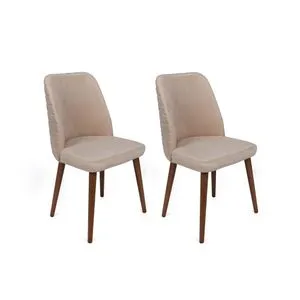 Tutku-346 V2 Cream
Walnut Chair Set (2 Pieces)
