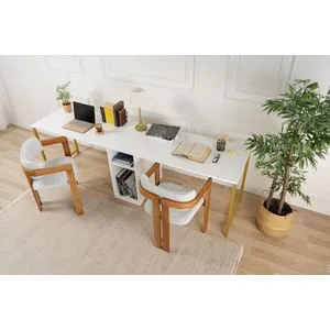 Twin Study Desk - White, Gold White
Gold Study Desk