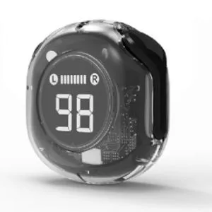 TWST-01-BK Gembird bluetooth V5.4 slusalice, TWS, LCD, Transparent, black