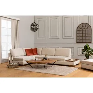 Ugaona garnitura Atelier Del Sofa Tulip, levi ugao, bez taburea - Bež