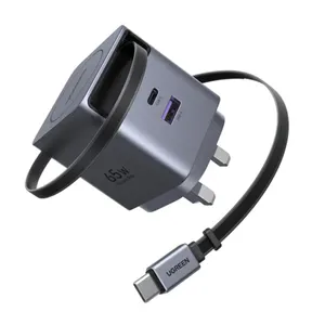 UGREEN 65W GaN Brzi Punjač sa Uvučenim Kablom X615