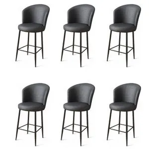 Uras - Anthracite, Black Anthracite
Black Bar Stool Set (6 Pieces)