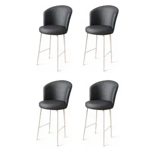 Uras - Anthracite, White Anthracite
White Bar Stool Set (4 Pieces)