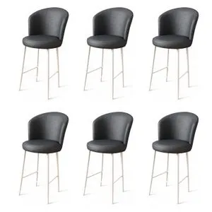 Uras - Anthracite, White Anthracite
White Bar Stool Set (6 Pieces)