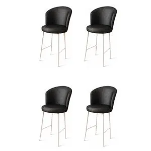 Uras - Black, White Black
White Bar Stool Set (4 Pieces)