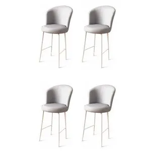 Uras - Grey, White Grey
White Bar Stool Set (4 Pieces)