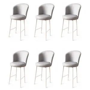 Uras - Sivi i Beli Bar Stolovi (Set od 6 komada)