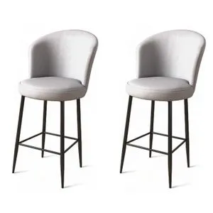 Uras - Sivi i Crni Bar Stolici Set (2 Komada)