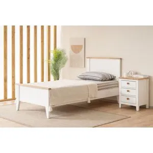 Uren Modern Country - 90 x 200 White
Oak Single Bedstead