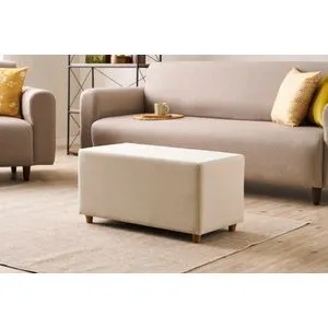 Urla - Cream Cream Pouffe