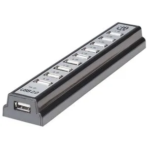USB HUB 10port Manhattan 161572 2.0/480Mbps/Crni