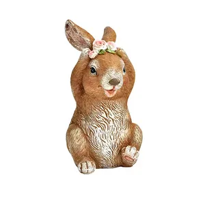 Uskršnja dekoracija BUNNY WITH WREATH 13cm 10035517