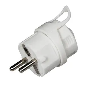 Utikač sa kontaktom za uzemljenje 16A 250V, beli
