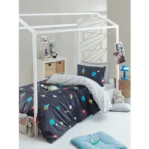 Uzay - Dark Blue Dark Blue Single Quilt Cover Set (FR)