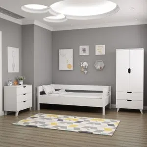 Valencia 3 - White White Bedroom Furniture Set