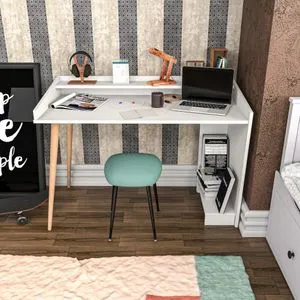 Vanessa - White White Study Desk